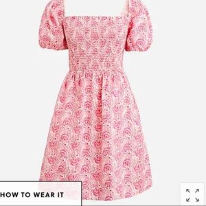 Jcrew pink puff sleeves dress, small, never worn